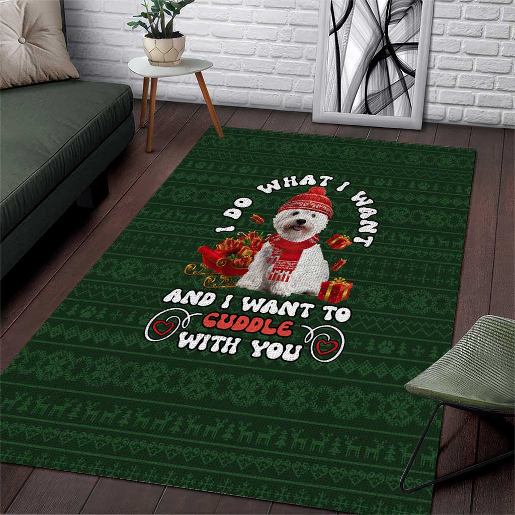 West Highland White Terrier Christmas Area Rug Xmas Holiday Patterns - Wonder Print Shop