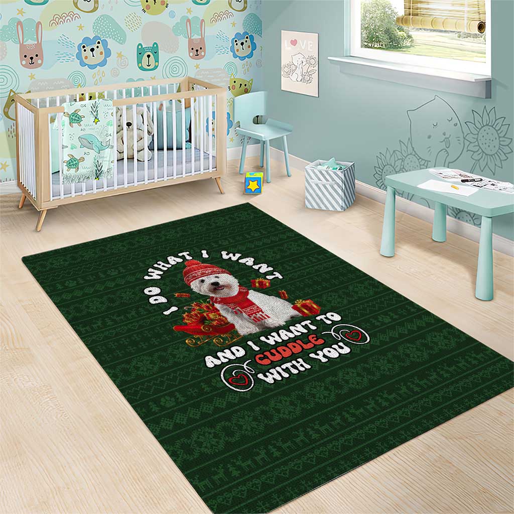 West Highland White Terrier Christmas Area Rug Xmas Holiday Patterns - Wonder Print Shop