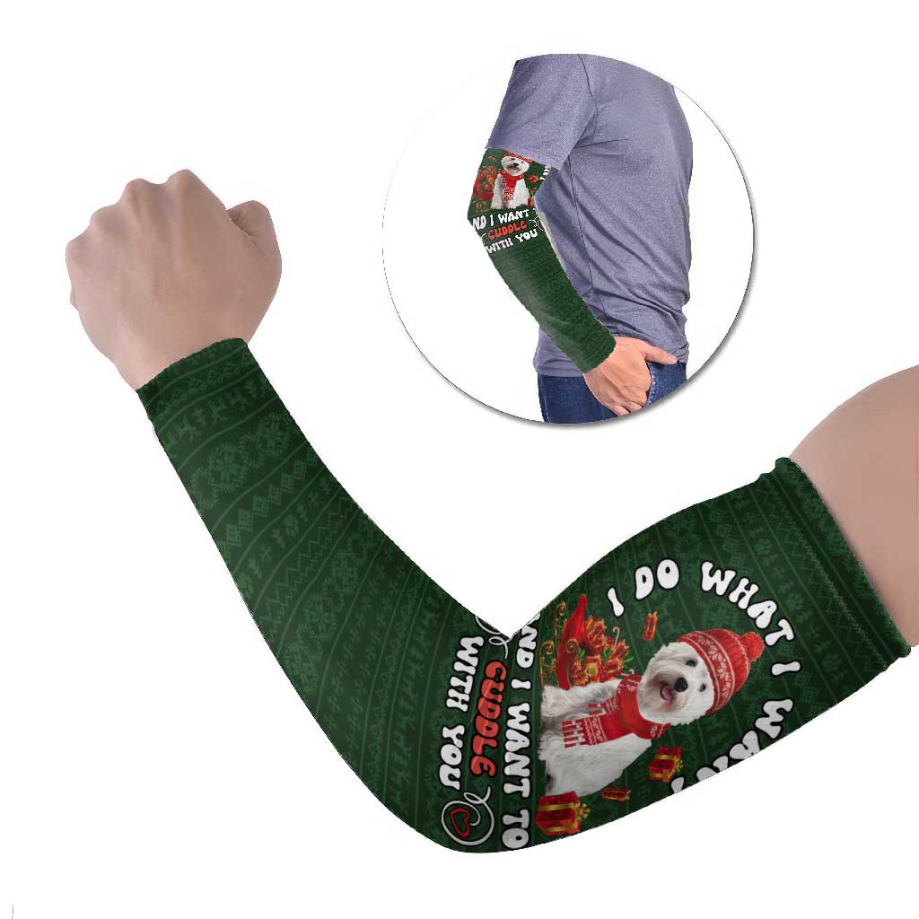 West Highland White Terrier Christmas Arm Sleeves Xmas Holiday Patterns - Wonder Print Shop