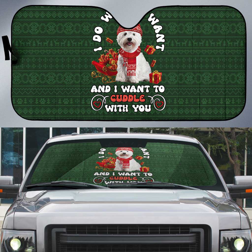 West Highland White Terrier Christmas Auto Sun Shade Xmas Holiday Patterns - Wonder Print Shop