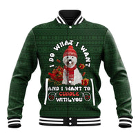 West Highland White Terrier Christmas Baseball Jacket Xmas Holiday Patterns - Wonder Print Shop