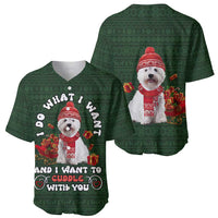 West Highland White Terrier Christmas Baseball Jersey Xmas Holiday Patterns - Wonder Print Shop