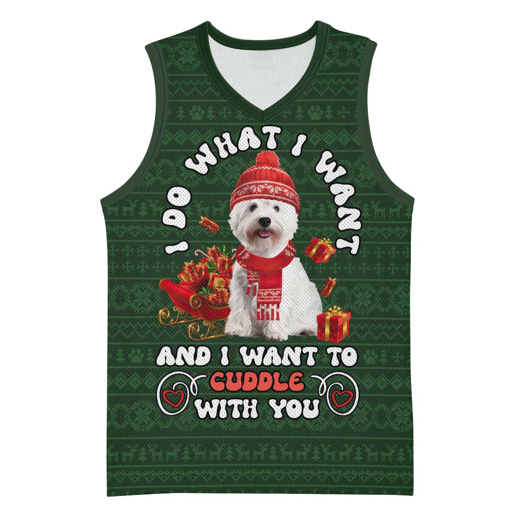 West Highland White Terrier Christmas Basketball Jersey Xmas Holiday Patterns - Wonder Print Shop