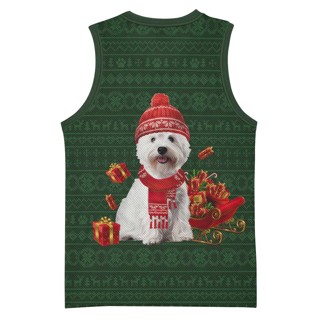 West Highland White Terrier Christmas Basketball Jersey Xmas Holiday Patterns - Wonder Print Shop