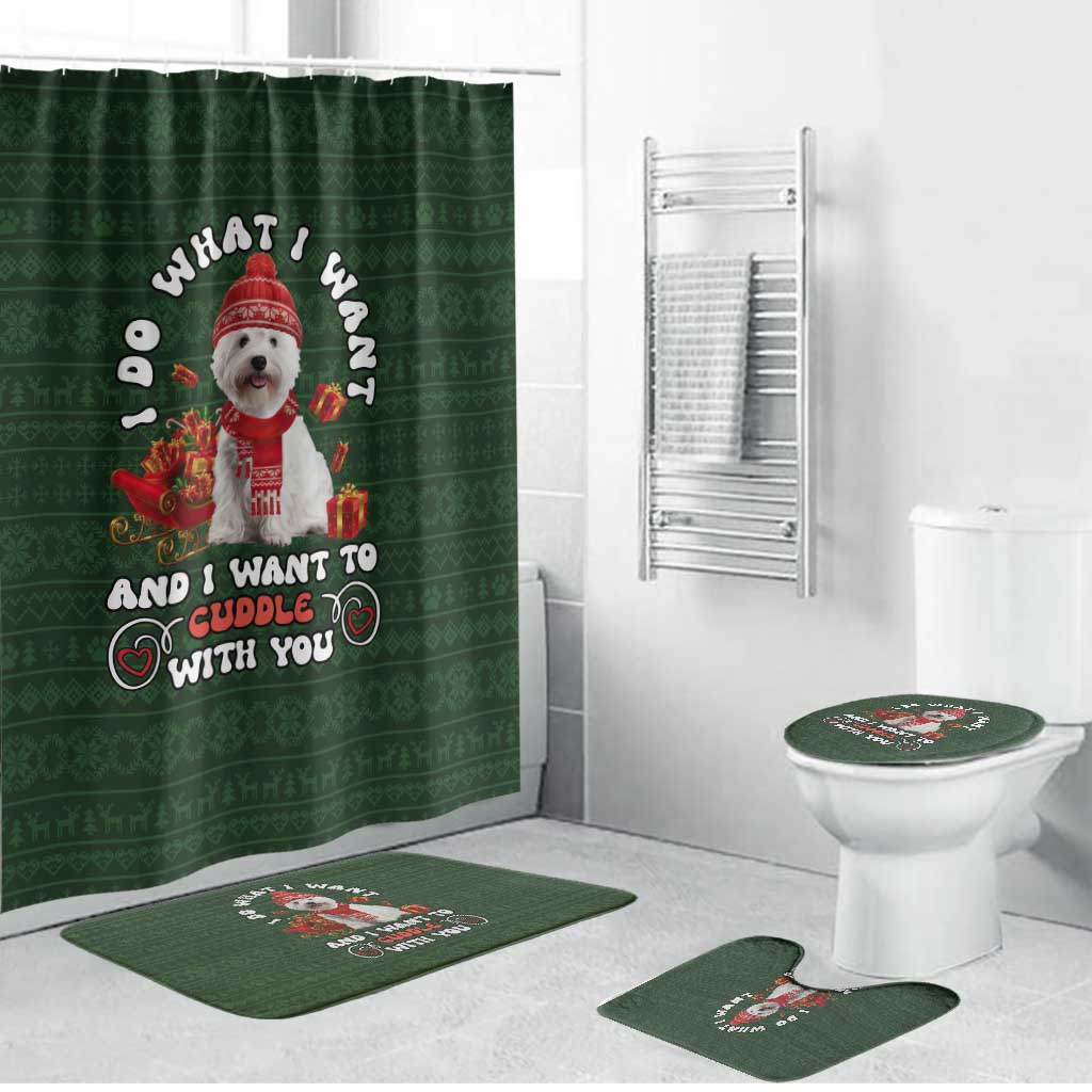 West Highland White Terrier Christmas Bathroom Set Xmas Holiday Patterns - Wonder Print Shop