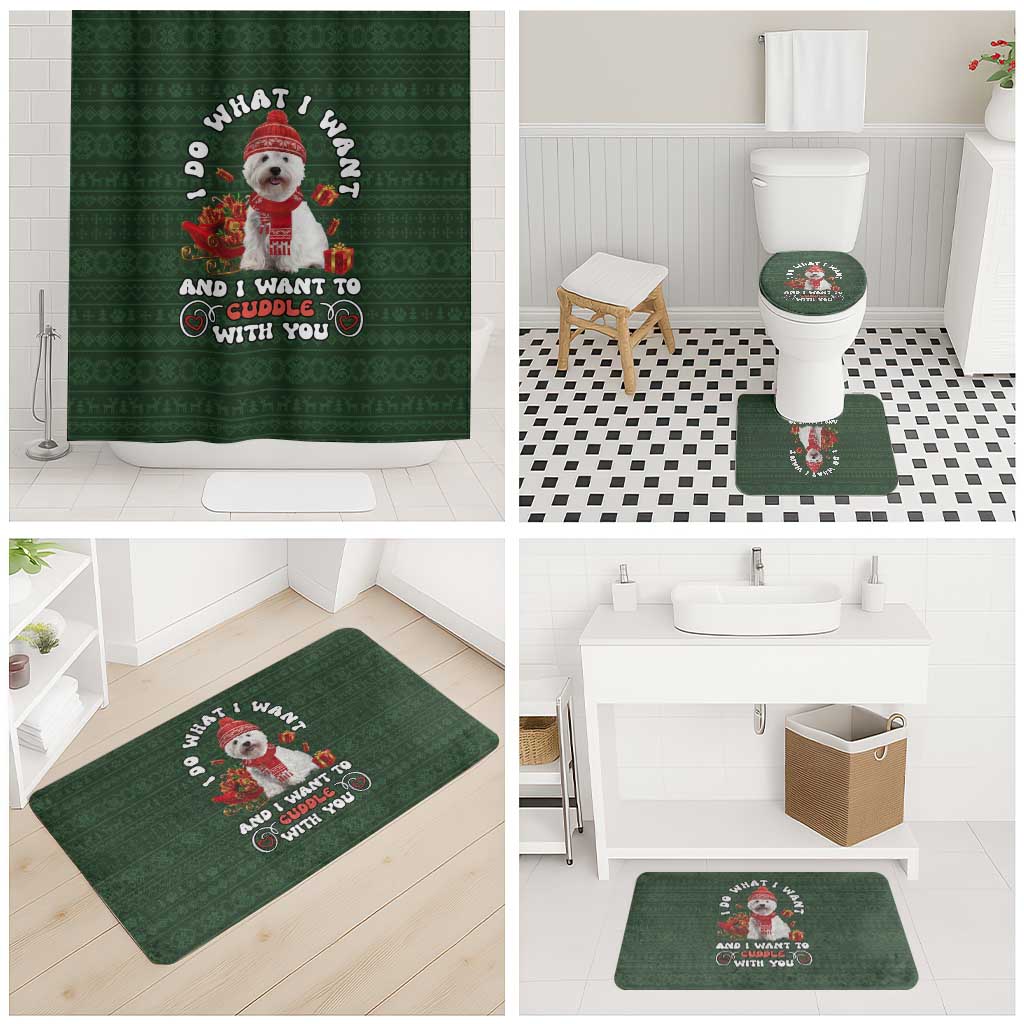 West Highland White Terrier Christmas Bathroom Set Xmas Holiday Patterns - Wonder Print Shop