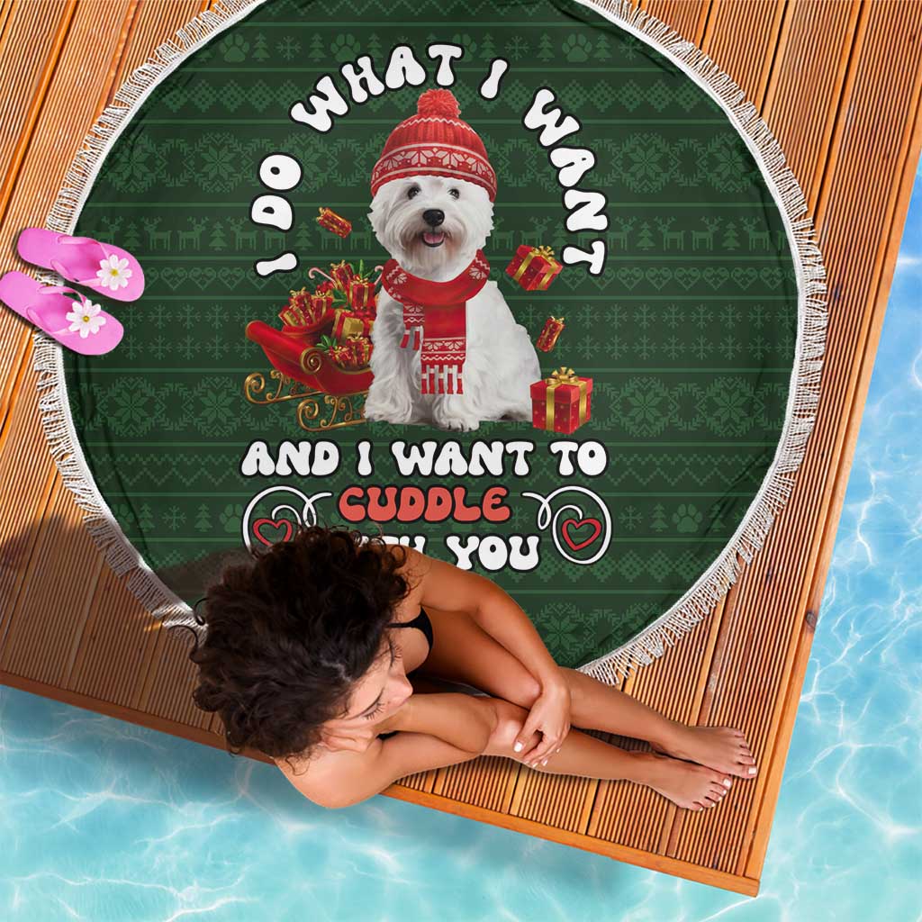 West Highland White Terrier Christmas Beach Blanket Xmas Holiday Patterns - Wonder Print Shop