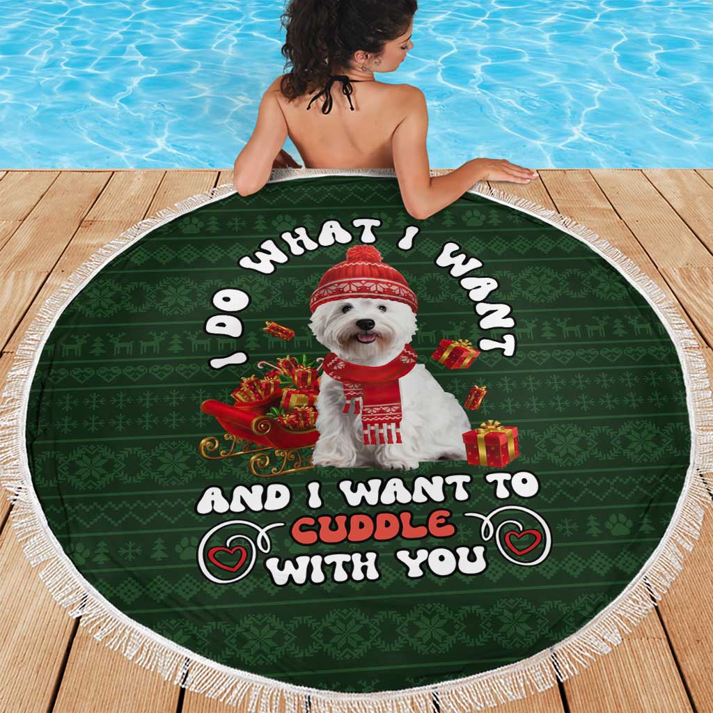 West Highland White Terrier Christmas Beach Blanket Xmas Holiday Patterns - Wonder Print Shop