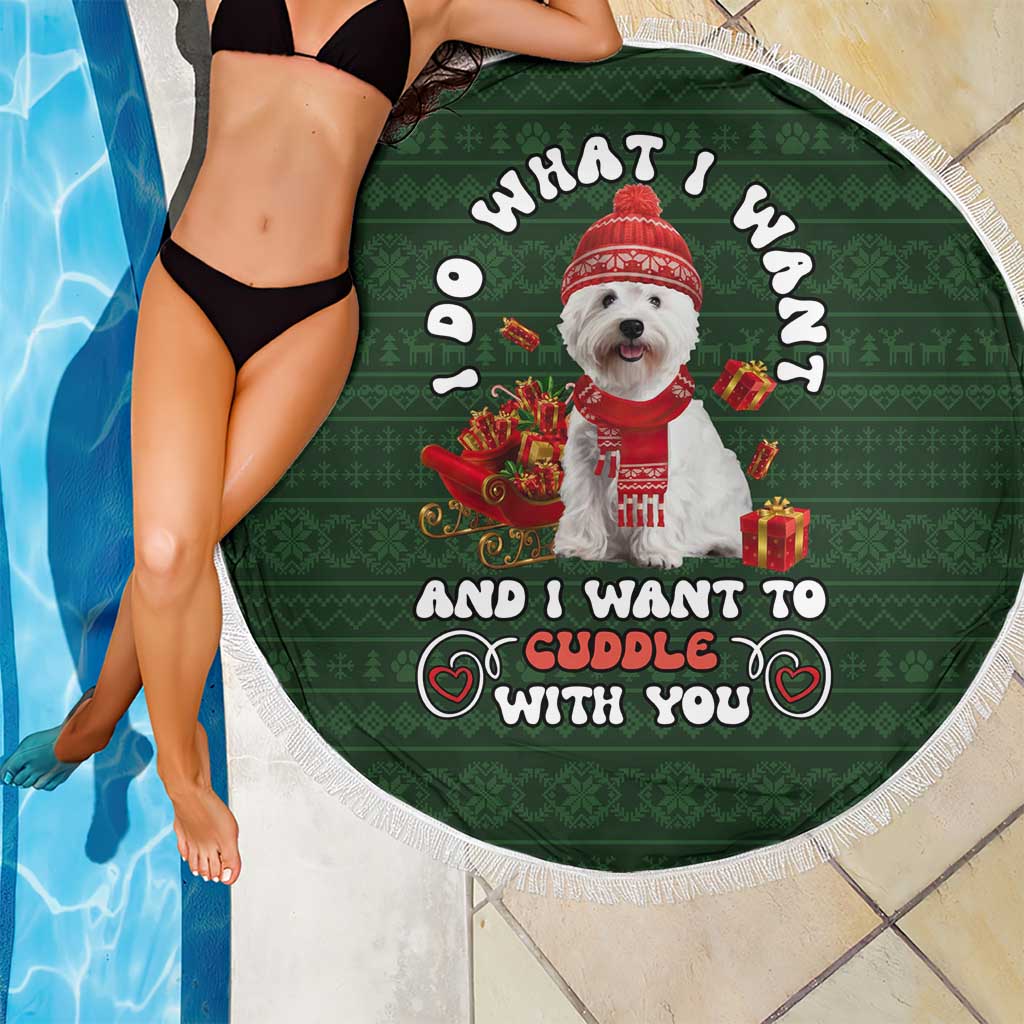 West Highland White Terrier Christmas Beach Blanket Xmas Holiday Patterns - Wonder Print Shop