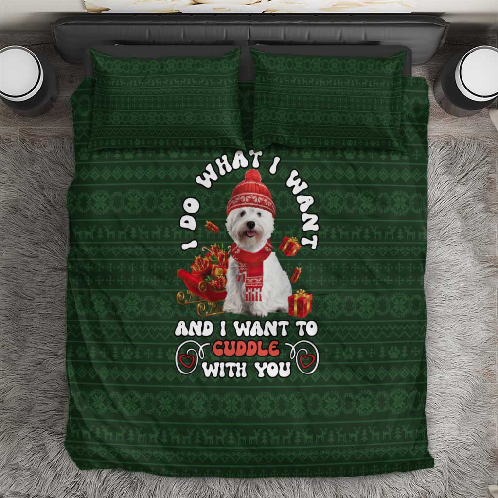 West Highland White Terrier Christmas Bedding Set Xmas Holiday Patterns - Wonder Print Shop
