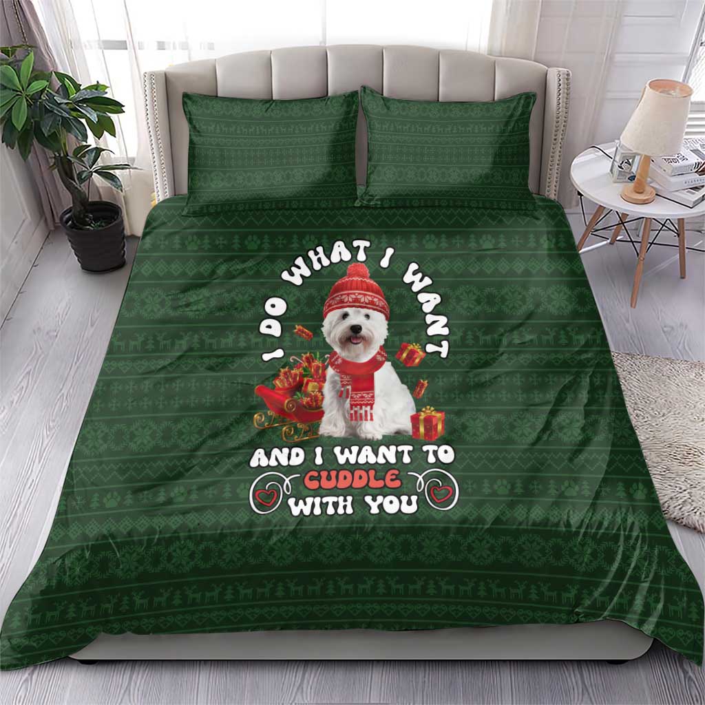 West Highland White Terrier Christmas Bedding Set Xmas Holiday Patterns - Wonder Print Shop