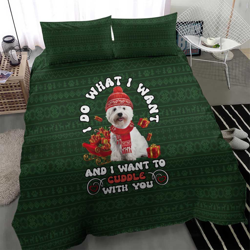 West Highland White Terrier Christmas Bedding Set Xmas Holiday Patterns - Wonder Print Shop