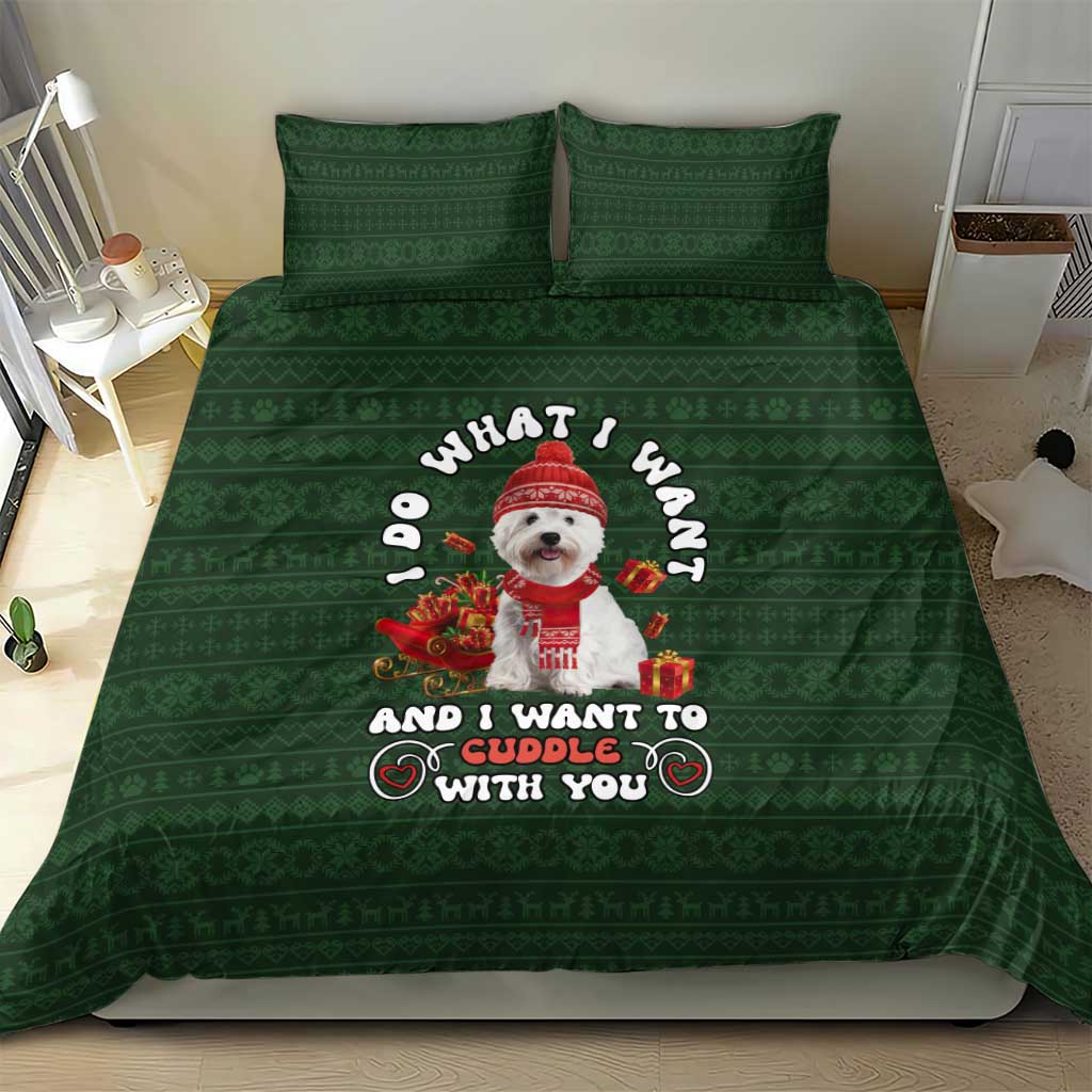 West Highland White Terrier Christmas Bedding Set Xmas Holiday Patterns - Wonder Print Shop