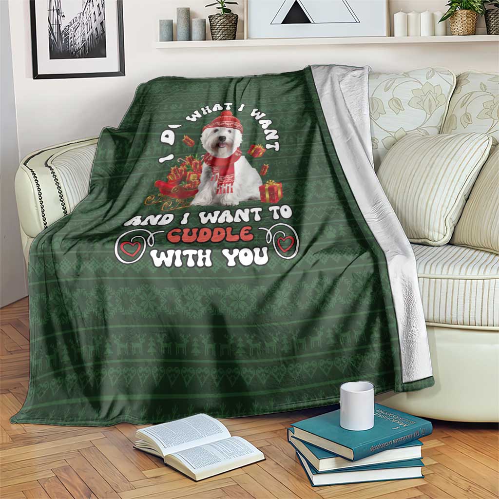 West Highland White Terrier Christmas Blanket Xmas Holiday Patterns - Wonder Print Shop