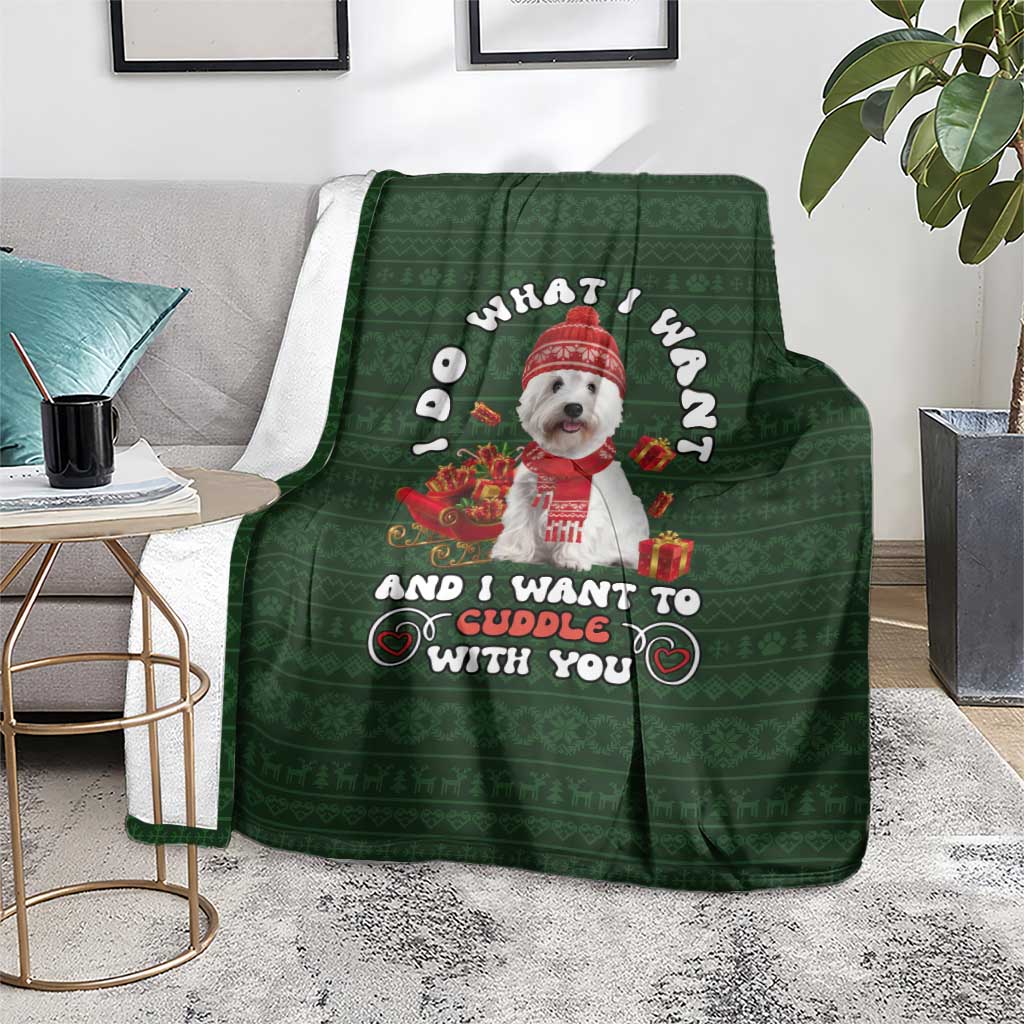 West Highland White Terrier Christmas Blanket Xmas Holiday Patterns - Wonder Print Shop