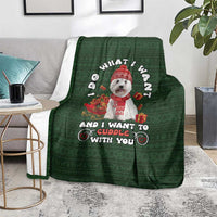 West Highland White Terrier Christmas Blanket Xmas Holiday Patterns - Wonder Print Shop