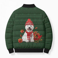 West Highland White Terrier Christmas Bomber Puffer Jacket Xmas Holiday Patterns - Wonder Print Shop