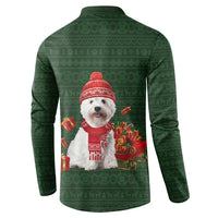 West Highland White Terrier Christmas Button Sweatshirt Xmas Holiday Patterns - Wonder Print Shop