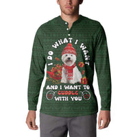 West Highland White Terrier Christmas Button Sweatshirt Xmas Holiday Patterns - Wonder Print Shop