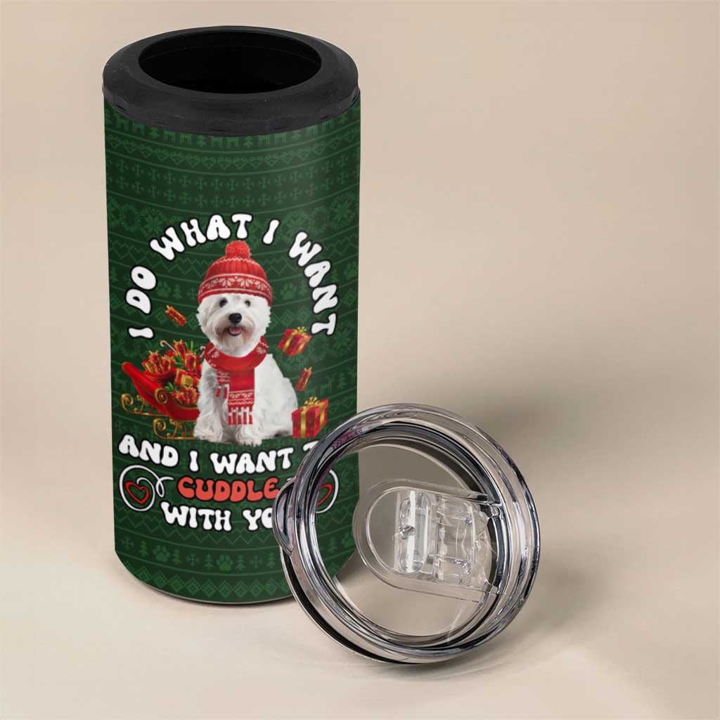 West Highland White Terrier Christmas 4 in 1 Can Cooler Tumbler Xmas Holiday Patterns - Wonder Print Shop