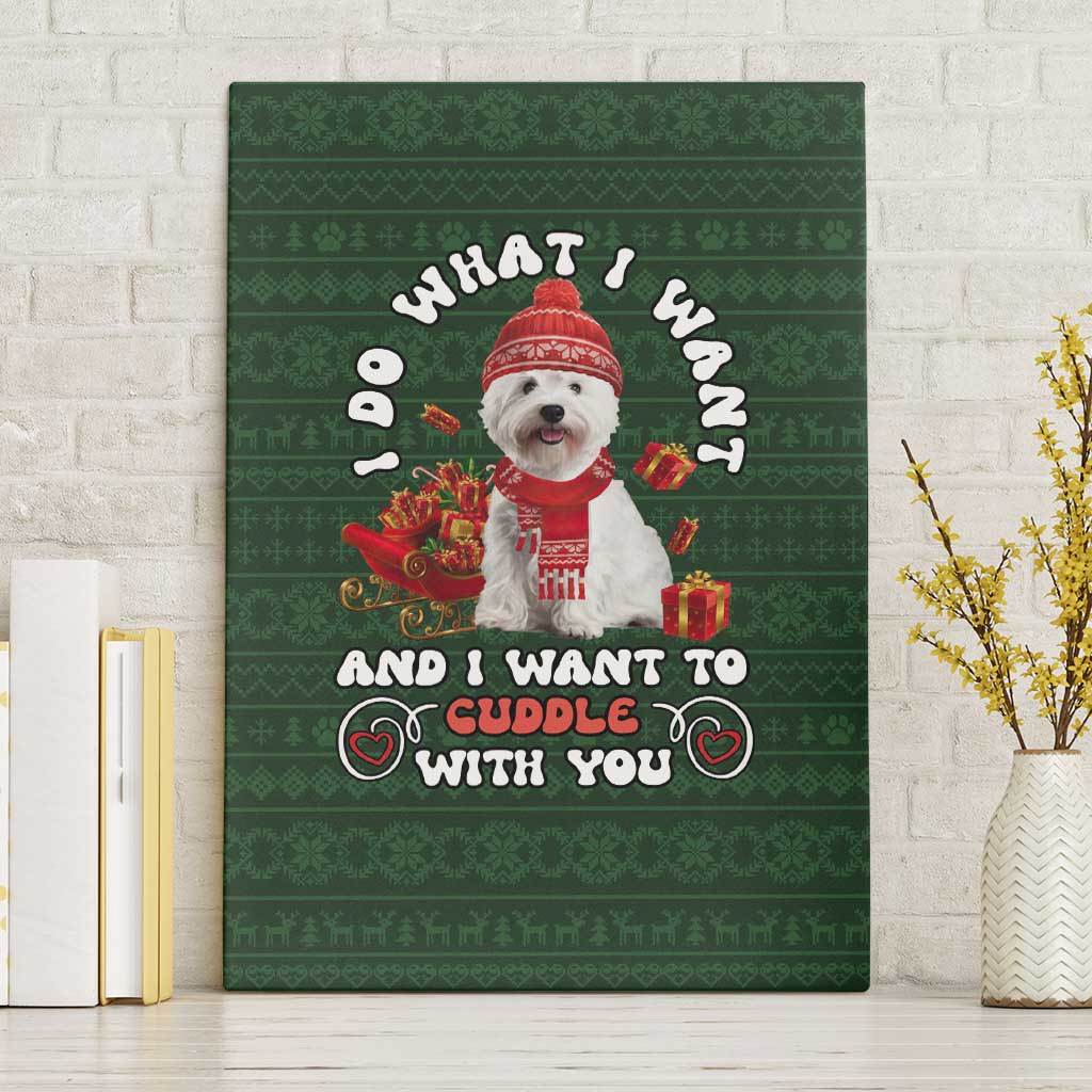 West Highland White Terrier Christmas Canvas Wall Art Xmas Holiday Patterns - Wonder Print Shop