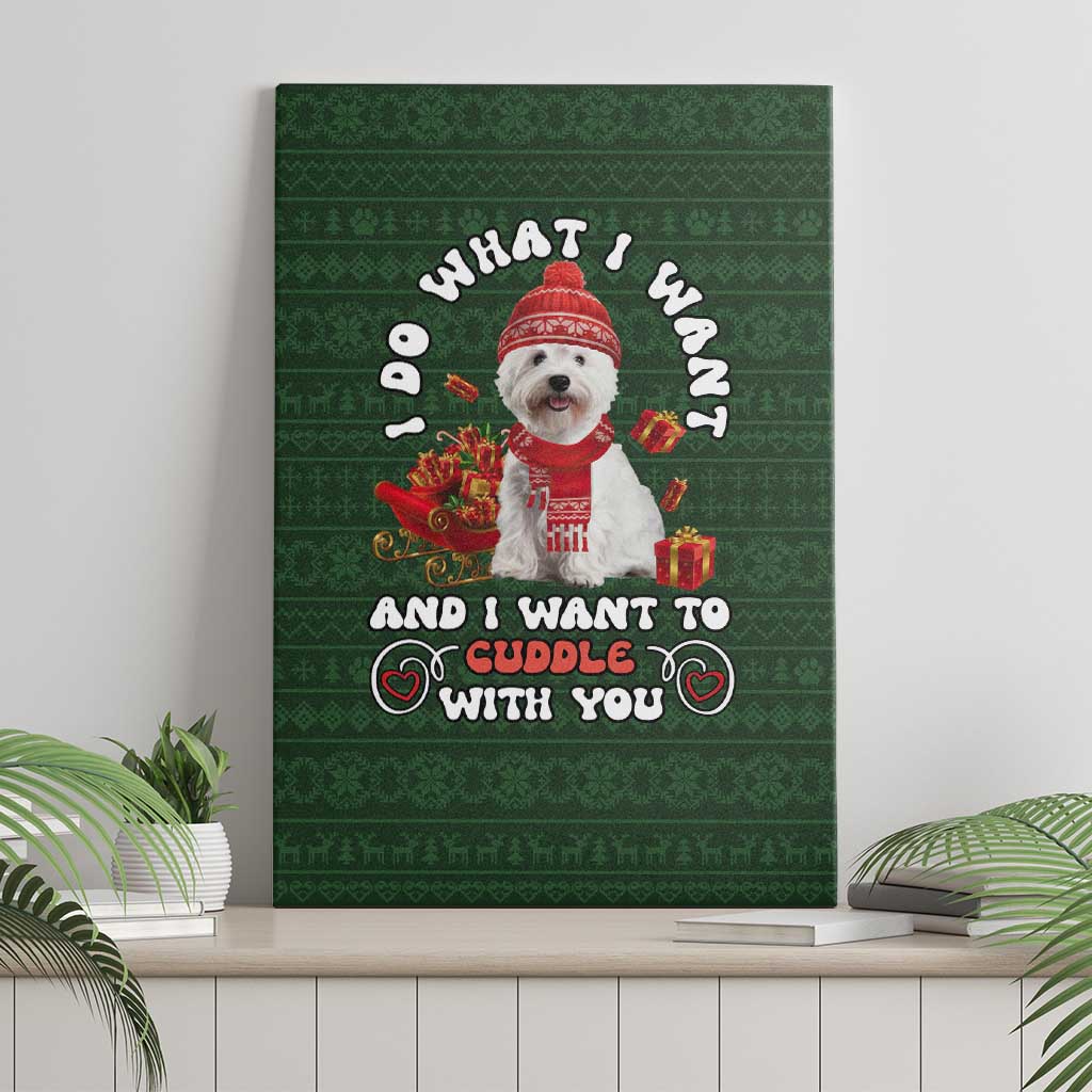 West Highland White Terrier Christmas Canvas Wall Art Xmas Holiday Patterns - Wonder Print Shop
