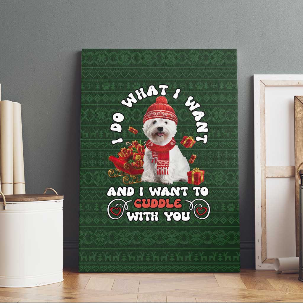 West Highland White Terrier Christmas Canvas Wall Art Xmas Holiday Patterns - Wonder Print Shop