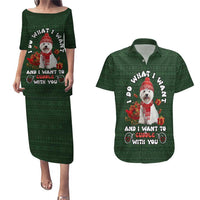 West Highland White Terrier Christmas Couples Matching Puletasi and Hawaiian Shirt Xmas Holiday Patterns - Wonder Print Shop