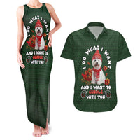 West Highland White Terrier Christmas Couples Matching Tank Maxi Dress and Hawaiian Shirt Xmas Holiday Patterns - Wonder Print Shop