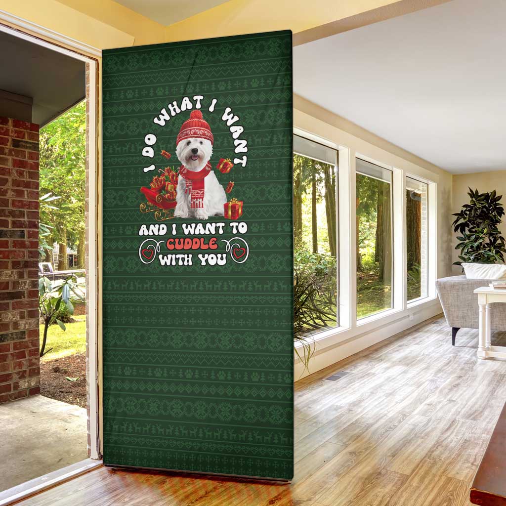 West Highland White Terrier Christmas Door Cover Xmas Holiday Patterns - Wonder Print Shop