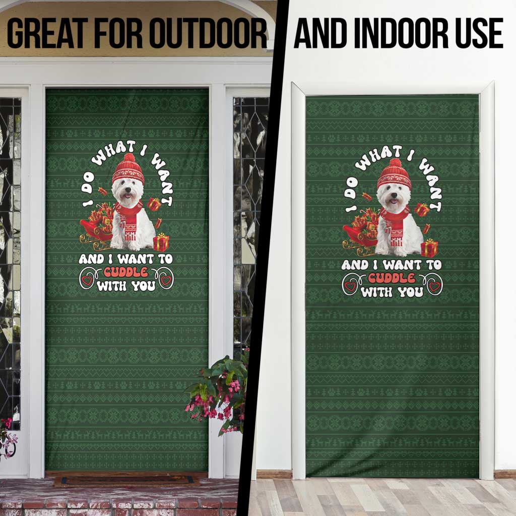 West Highland White Terrier Christmas Door Cover Xmas Holiday Patterns - Wonder Print Shop