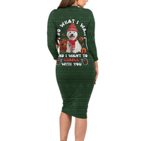 West Highland White Terrier Christmas Family Matching Long Sleeve Bodycon Dress and Hawaiian Shirt Xmas Holiday Patterns - Wonder Print Shop