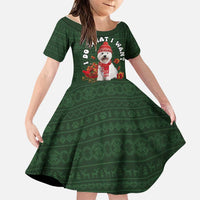 West Highland White Terrier Christmas Family Matching Mermaid Dress and Hawaiian Shirt Xmas Holiday Patterns - Wonder Print Shop