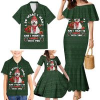 West Highland White Terrier Christmas Family Matching Mermaid Dress and Hawaiian Shirt Xmas Holiday Patterns - Wonder Print Shop