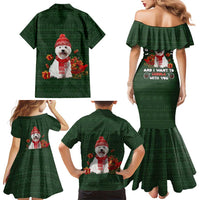 West Highland White Terrier Christmas Family Matching Mermaid Dress and Hawaiian Shirt Xmas Holiday Patterns - Wonder Print Shop