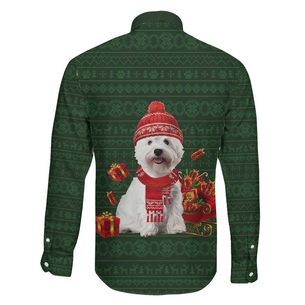 West Highland White Terrier Christmas Family Matching Mermaid Dress and Hawaiian Shirt Xmas Holiday Patterns - Wonder Print Shop