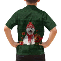 West Highland White Terrier Christmas Family Matching Off The Shoulder Long Sleeve Dress and Hawaiian Shirt Xmas Holiday Patterns - Wonder Print Shop