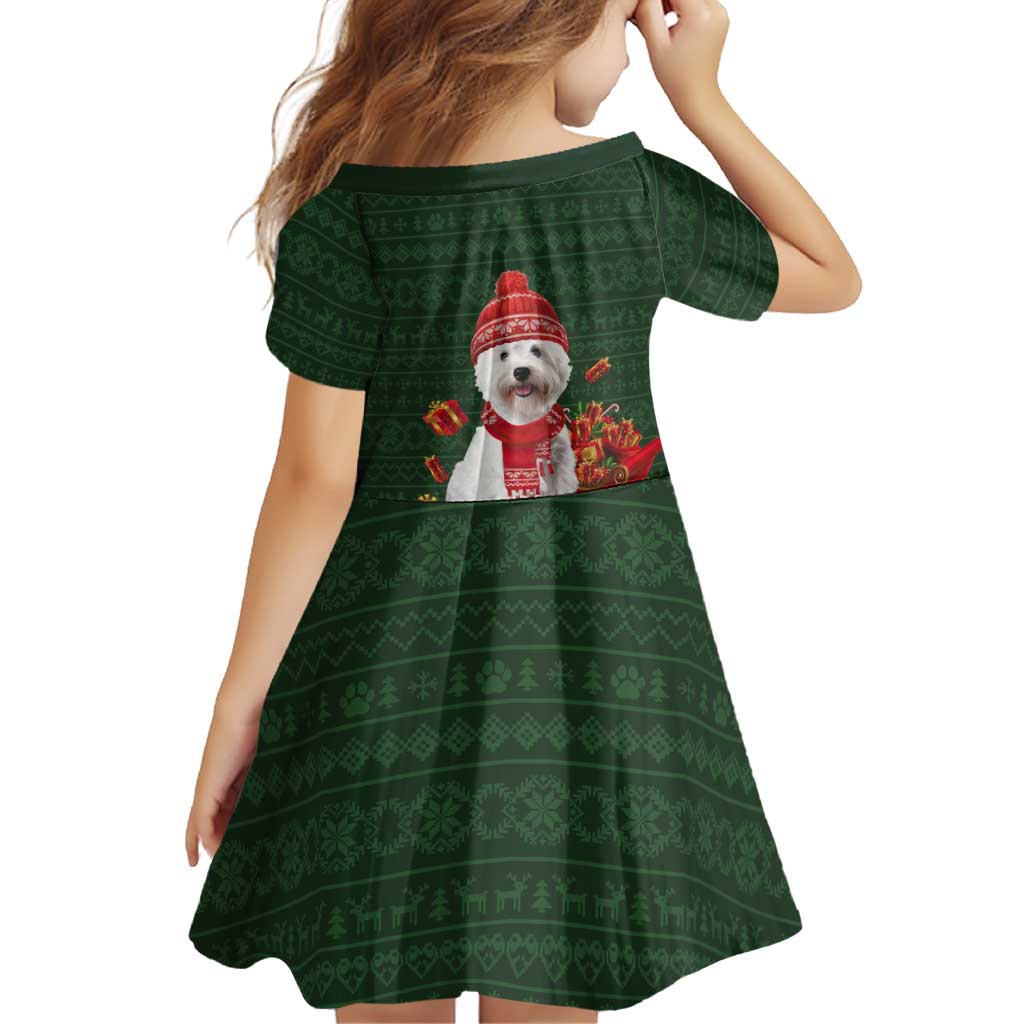 West Highland White Terrier Christmas Family Matching Off Shoulder Short Dress and Hawaiian Shirt Xmas Holiday Patterns - Wonder Print Shop