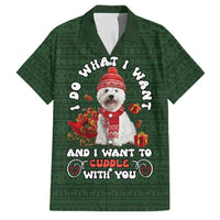 West Highland White Terrier Christmas Family Matching Off Shoulder Short Dress and Hawaiian Shirt Xmas Holiday Patterns - Wonder Print Shop