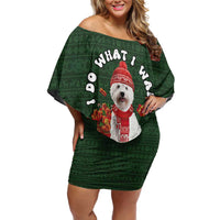 West Highland White Terrier Christmas Family Matching Off Shoulder Short Dress and Hawaiian Shirt Xmas Holiday Patterns - Wonder Print Shop