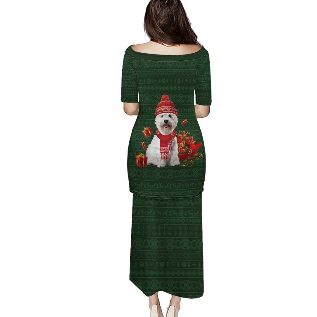 West Highland White Terrier Christmas Family Matching Puletasi and Hawaiian Shirt Xmas Holiday Patterns - Wonder Print Shop
