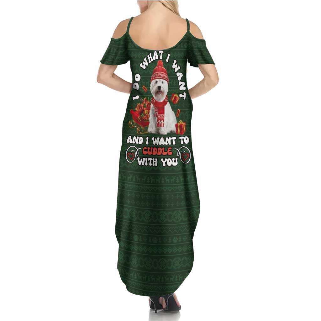West Highland White Terrier Christmas Family Matching Summer Maxi Dress and Hawaiian Shirt Xmas Holiday Patterns - Wonder Print Shop