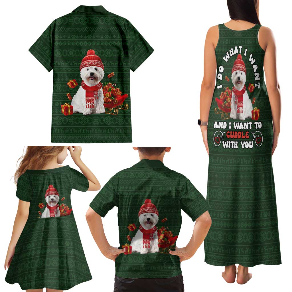 West Highland White Terrier Christmas Family Matching Tank Maxi Dress and Hawaiian Shirt Xmas Holiday Patterns - Wonder Print Shop