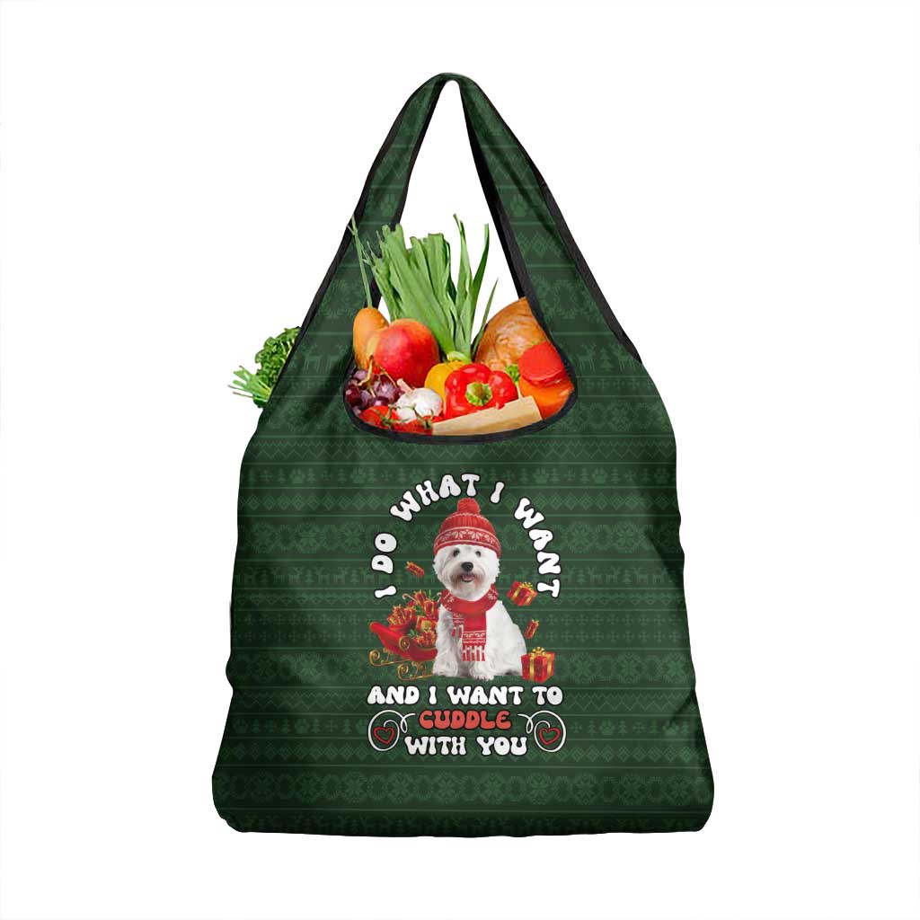 West Highland White Terrier Christmas Grocery Bag Xmas Holiday Patterns - Wonder Print Shop