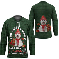 West Highland White Terrier Christmas Hockey Jersey Xmas Holiday Patterns - Wonder Print Shop