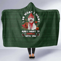 West Highland White Terrier Christmas Hooded Blanket Xmas Holiday Patterns - Wonder Print Shop