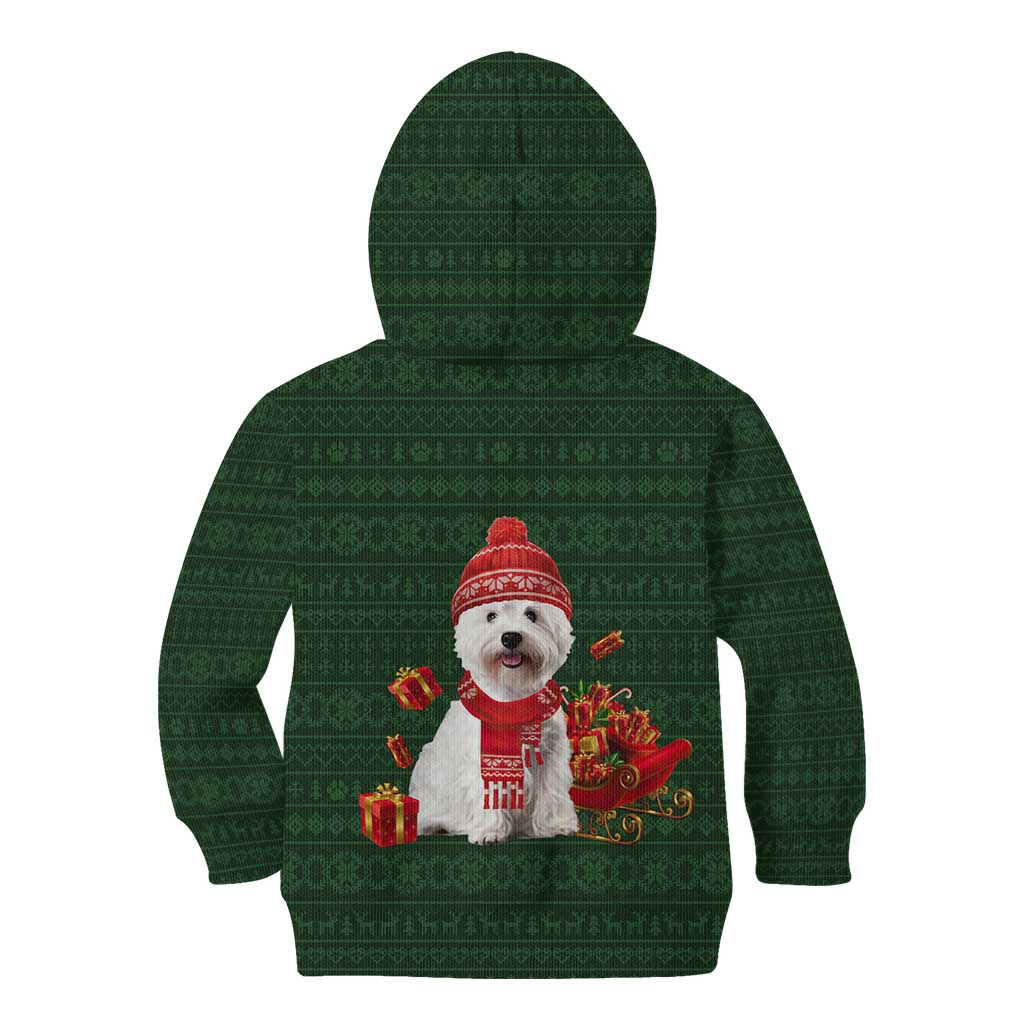 West Highland White Terrier Christmas Kid Hoodie Xmas Holiday Patterns - Wonder Print Shop