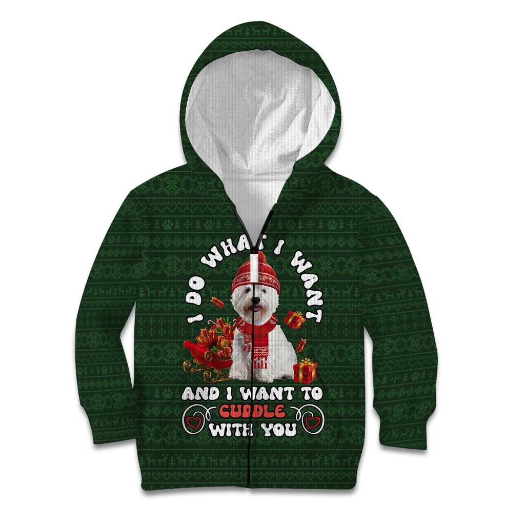 West Highland White Terrier Christmas Kid Hoodie Xmas Holiday Patterns - Wonder Print Shop