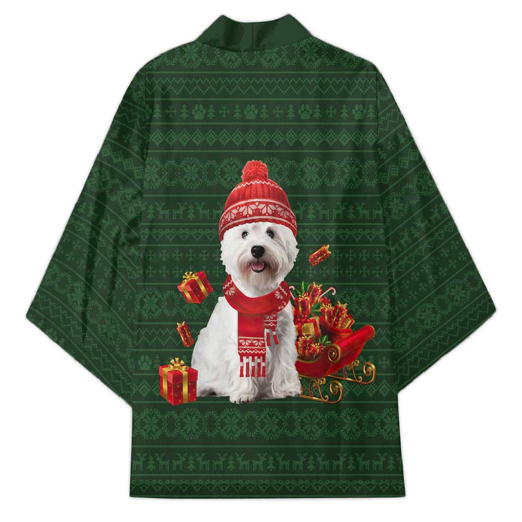 West Highland White Terrier Christmas Kimono Xmas Holiday Patterns - Wonder Print Shop