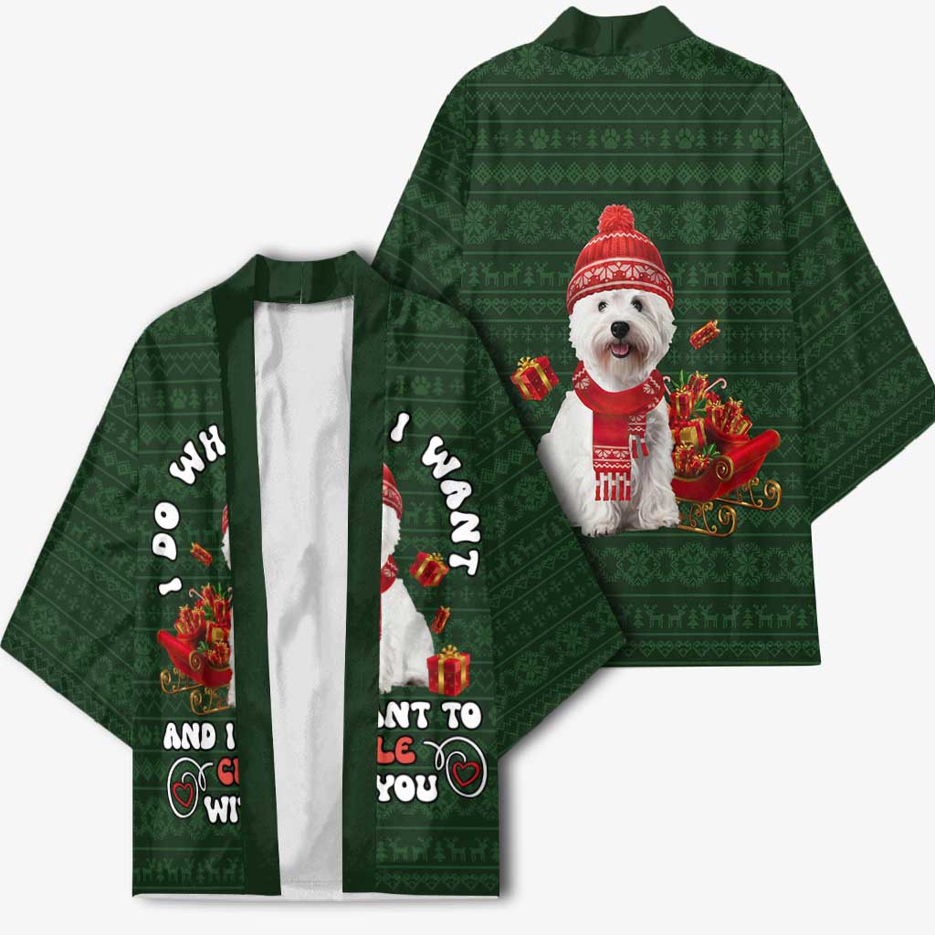West Highland White Terrier Christmas Kimono Xmas Holiday Patterns - Wonder Print Shop